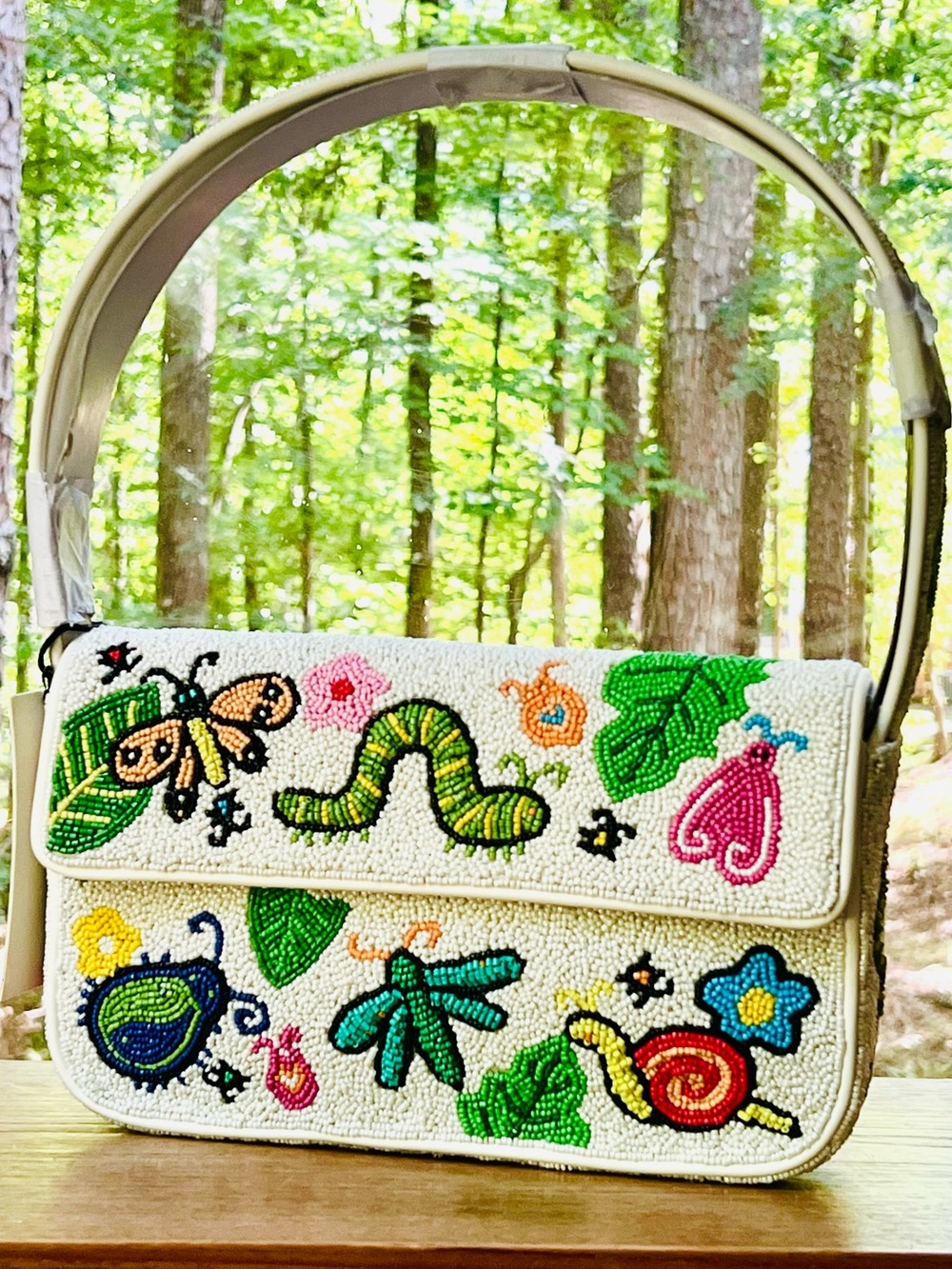 πΊπHPππΊ NWT Staud Beaded Tommy Shoulder Bag Bug Out πRare Findπ - Picture 1 of 16